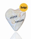Hjertets forside, med bladgull i leiren. Produktfoto kan avvike i farge fra bønnehjertet i virkeligheten. thumbnail