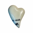 SOLGT. Hjertets bakside, med bladgull i leiren. Produktfoto kan avvike i farge fra bønnehjertet i virkeligheten. thumbnail